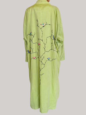 Abaya Set in Green with Bird Back Side (051)