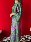 Cashmere Purple &  Green Dress with Belt