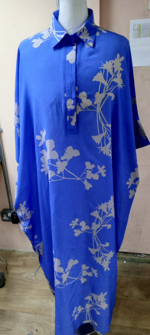 Silk CDC Sky Blue Shirt Dress