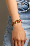 Red Gold Metallic bead Bracelet