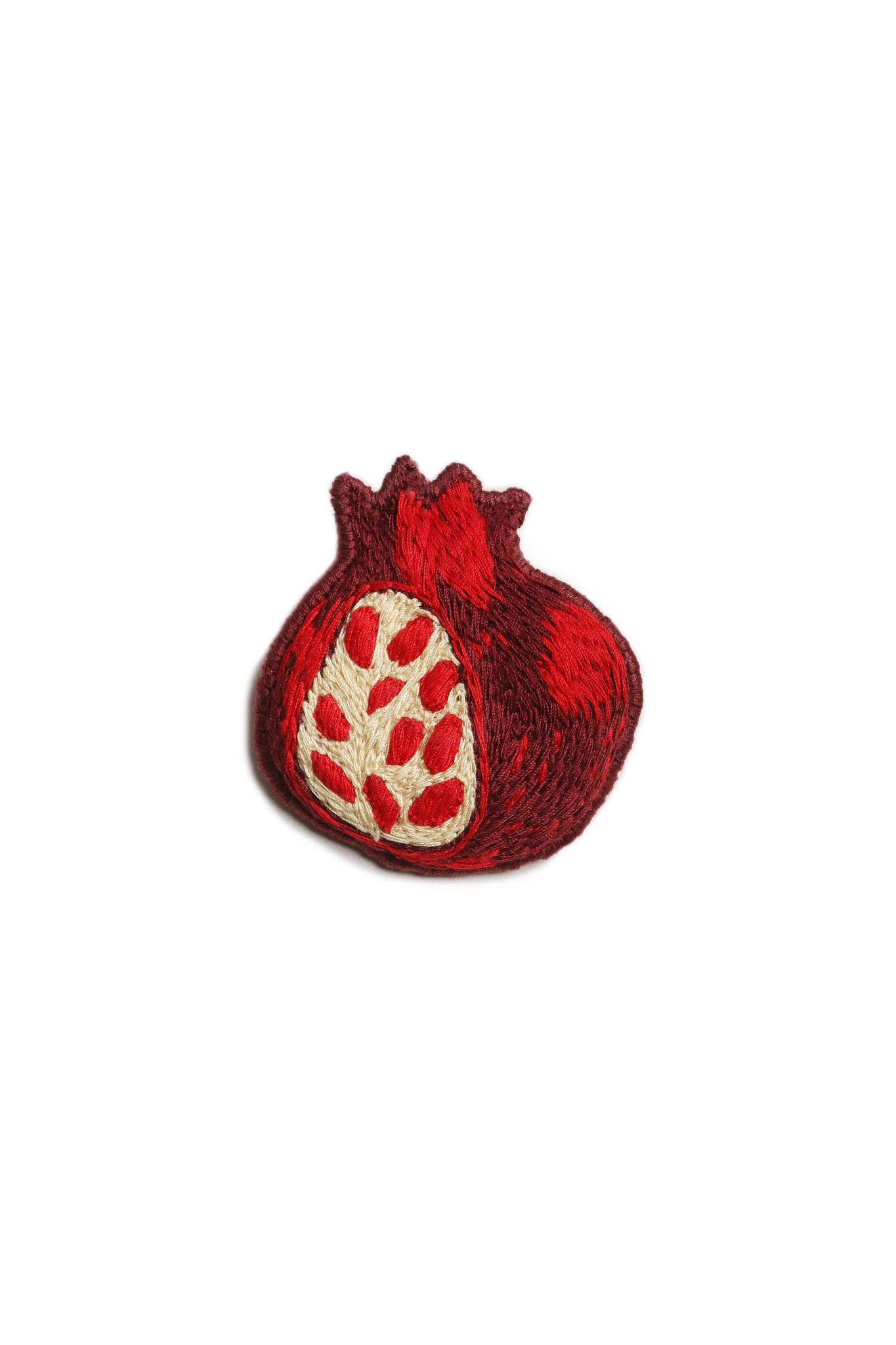 Pomegranate Embroidery Thread Brooch