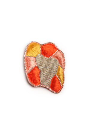 Leopard Print Embroidery Brooch