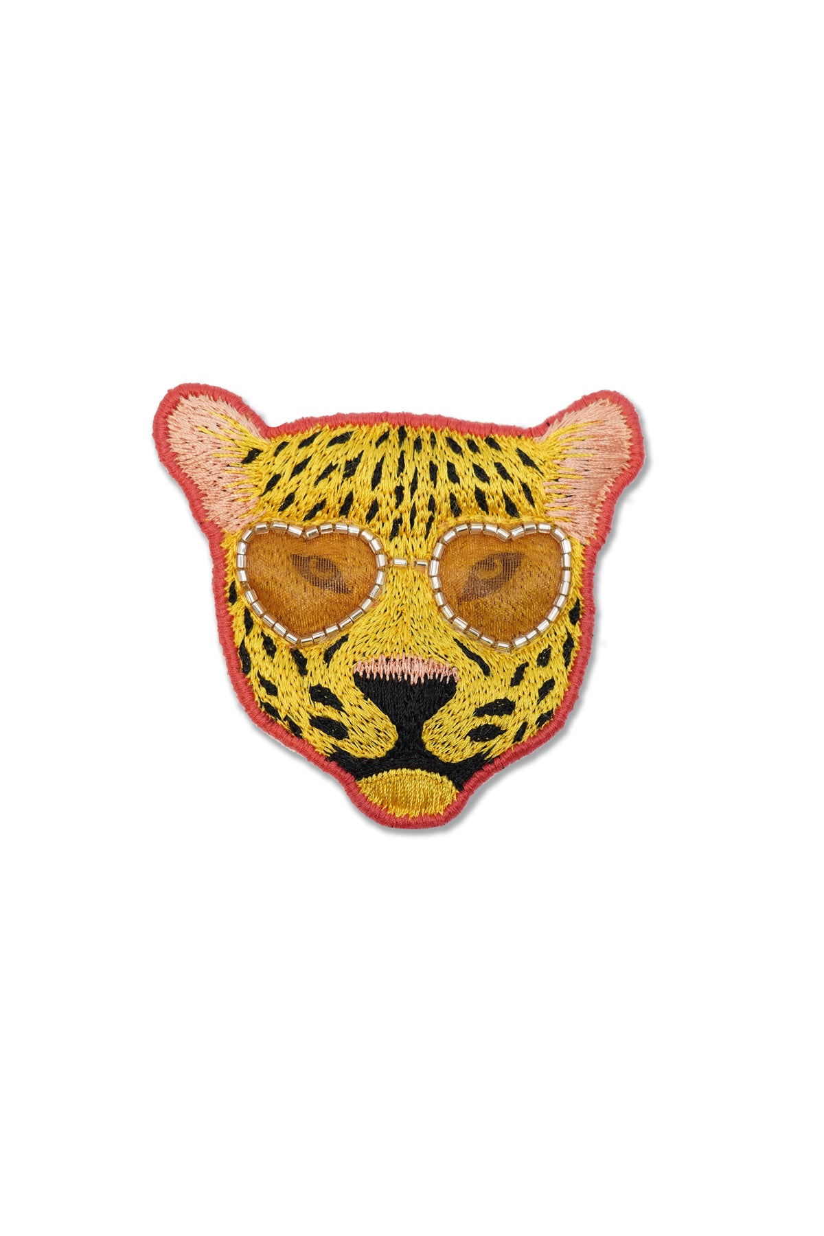 Leopard Face Embroidery Brooch