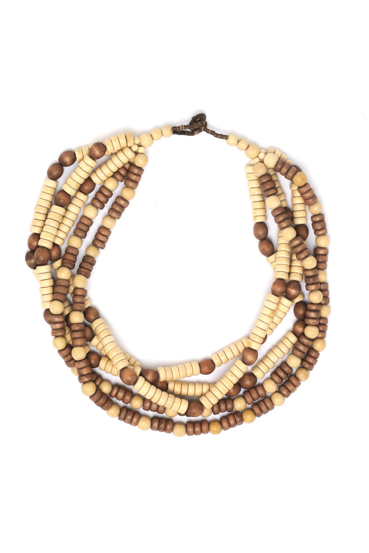 Brown-Beige Bead Necklace