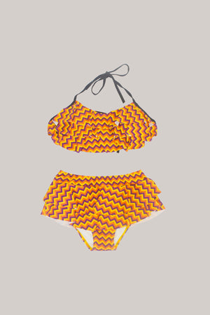 Purple Yellow Orange Zig Zag Swimwear