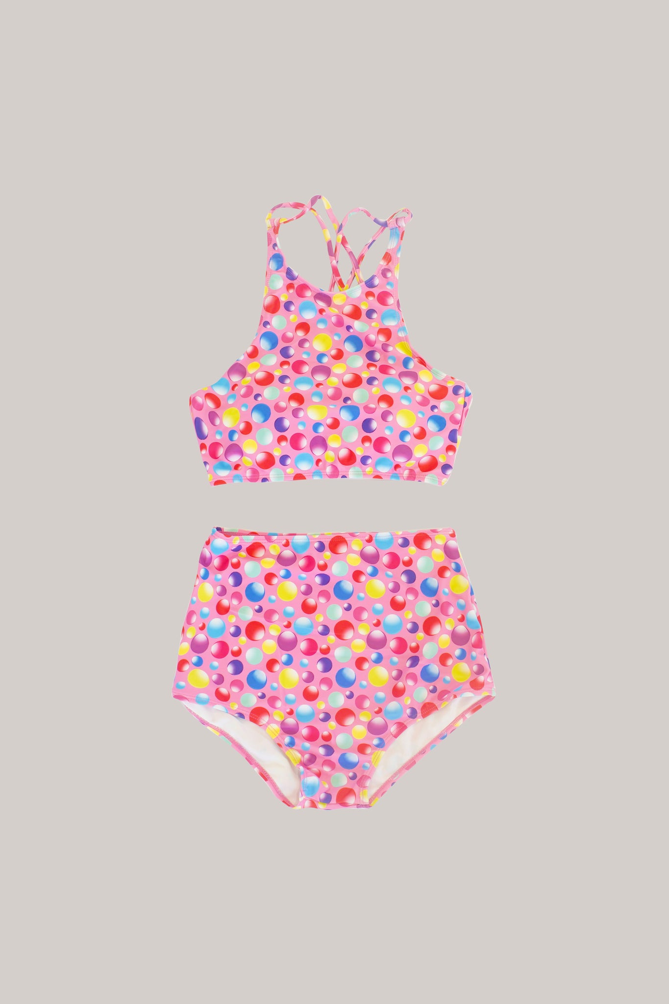 Pink Colorful Bubble Swimwear